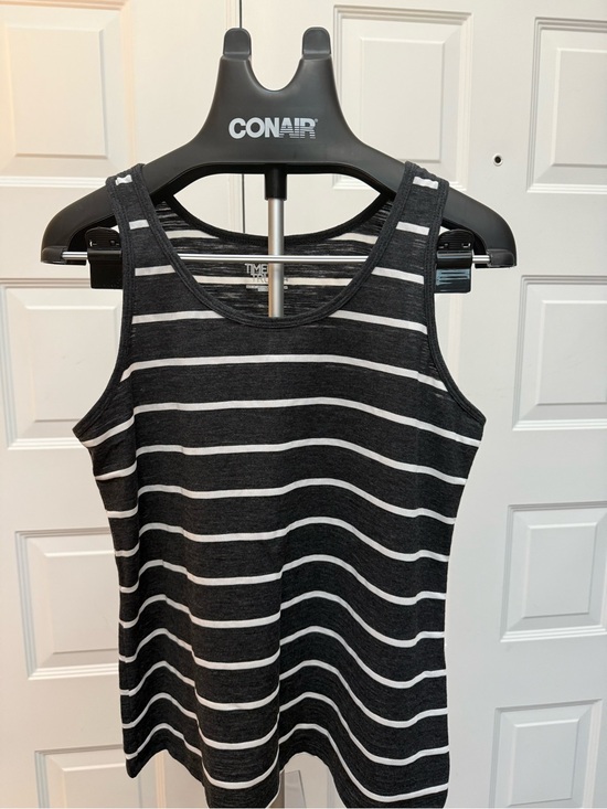Time and Tru Tops - Time and Tru Black and White Striped Tank